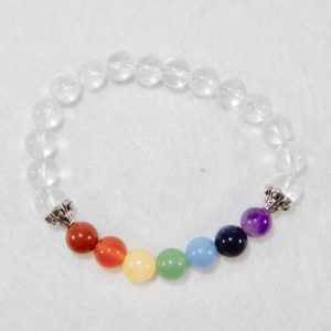 Chakra Stone Bracelet with Clear Quartz