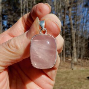 Rose Quartz Rectangle Rounded Pendant2