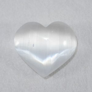 Selenite Puffed Heart