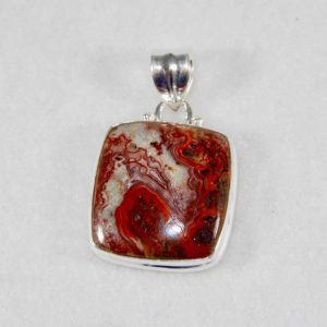 Crazy Lace Agate Square Pendant