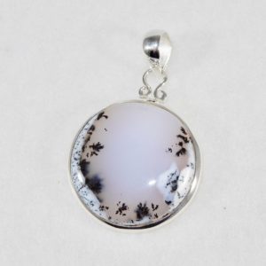 Dendrite Opal Round Pendant