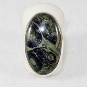 Star Galaxy Jasper Oval Ring - Size 7.5