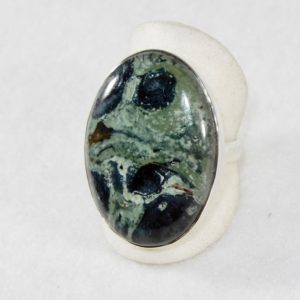 Star Galaxy Jasper Oval Ring - Size 8
