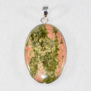 Unakite Long Oval Pendant