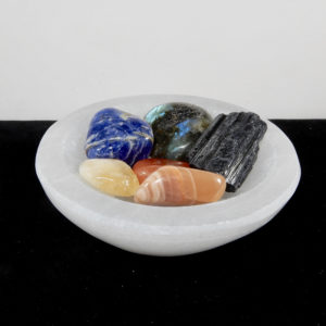 Selenite Bowl with Crystals
