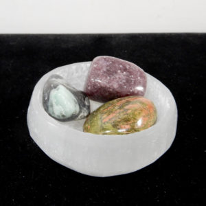 Selenite Tiny Bowl with Crystals