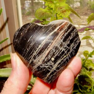 Black Obsidian Puffed Heart