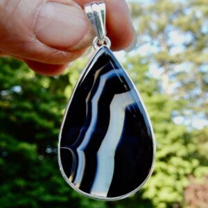 Black Banded Agate Lg Tear