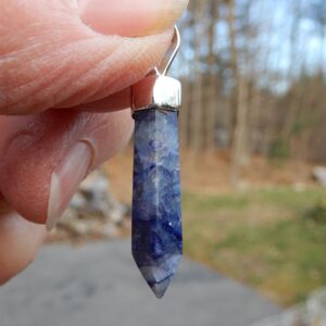 Blue Quartz Point Pendant1