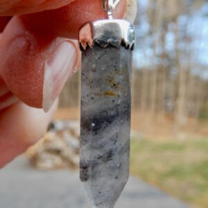 Grey Quartz Point Pendant2