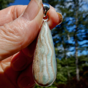 Blue Aragonite Long Teardrop Pendant