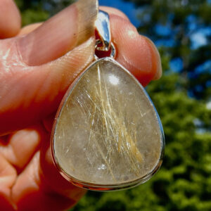 Rutilated Quartz Teardrop Pendant