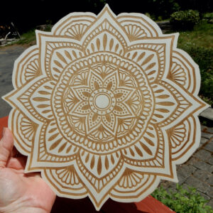 Flower Mandala Crystal Grid Wooden Board