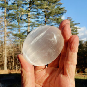 Selenite Palm Stone