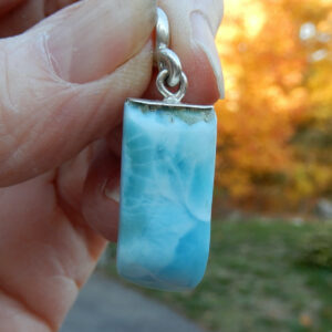 Larimar Long Rectangle Pendant