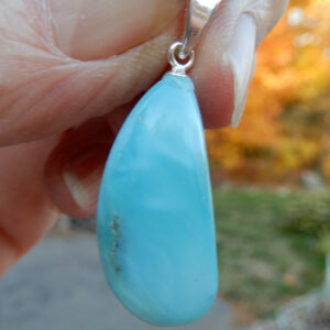 Larimar Long Teardrop Pendan
