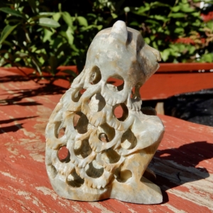 Soapstone Bear with Baby
