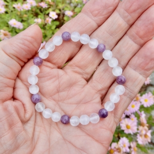 Selenite Lepidolite Bracelet