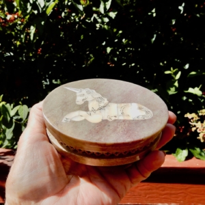 Unicorn Oval Soapstone Box